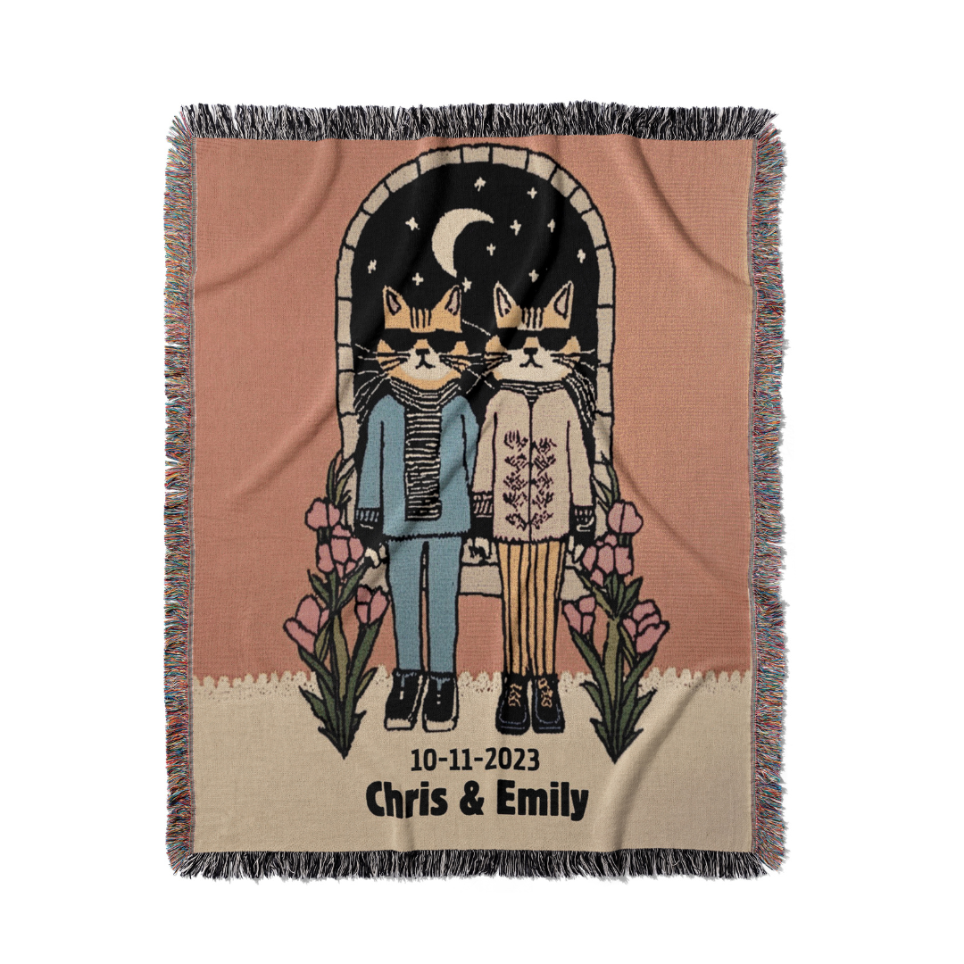 Cool Cats - Personalized Woven Blanket