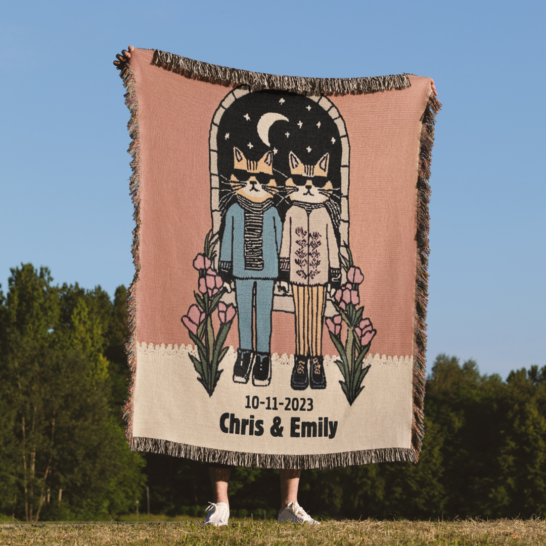 Cool Cats - Personalized Woven Blanket