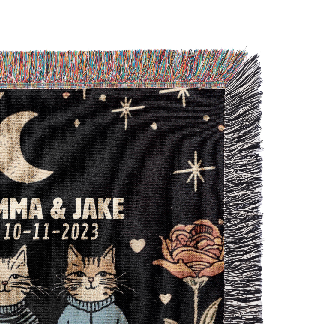 Kitty Couple - Personalized Woven Blanket