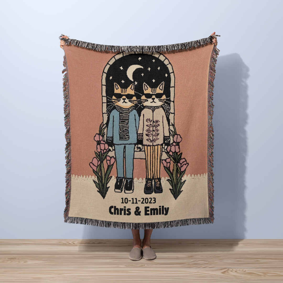 Cool Cats - Personalized Woven Blanket